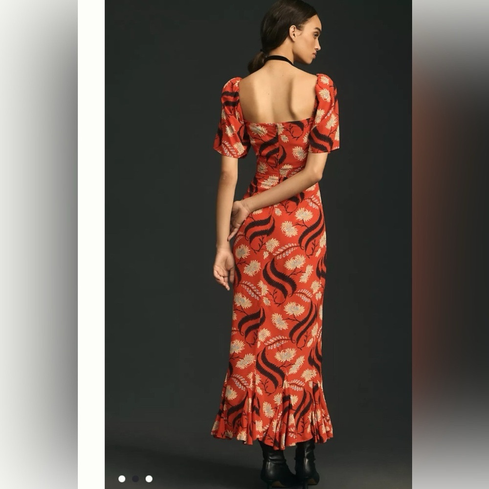 RHODE NWT Ramona Floral Maxi Dress in Bright Red Kiku, Size 6, Breki - Picture 2 of 10